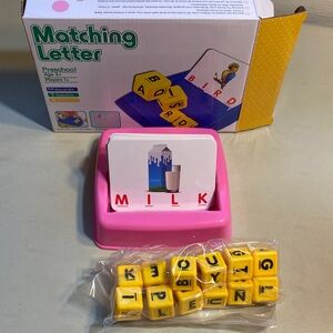 Matching Letter Kids Toy Flash Card Set - Pink